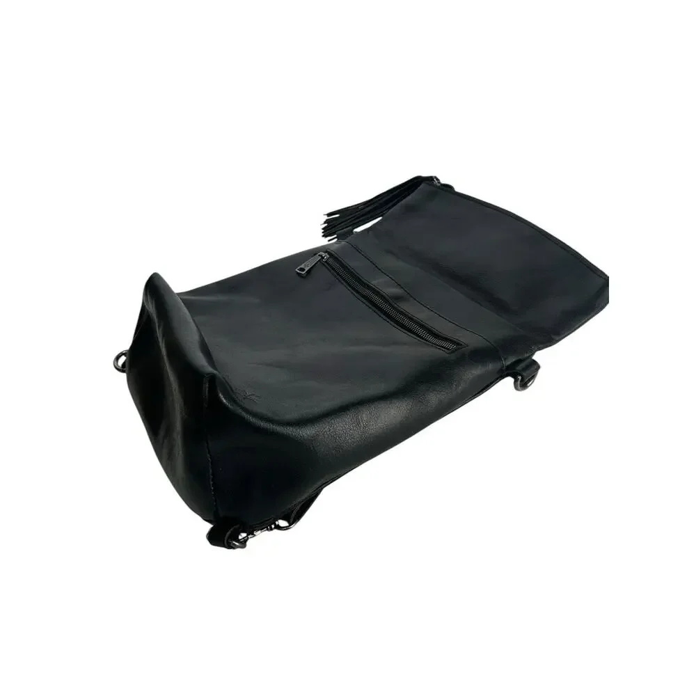 Patricia Nash Luzille Heritage Black Leather Backpack Purse